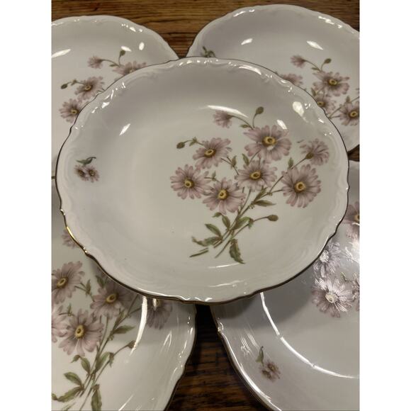 5 MITTERTEICH Bavaria Germany 7 7/8” DAISY BELL Coupe Soup Bowls Flower Right EX - Picture 2 of 9